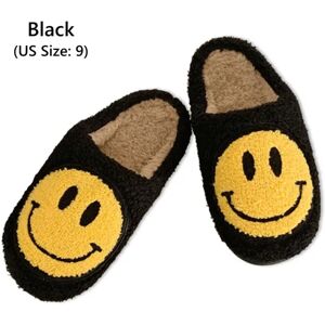 Smiley Kvinder Vinter Varme Hjemmesko black EU Size 39-40