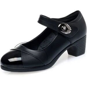 Xatilo Dame Latin Mary Jane Dance Pumps Mother Shoes Soft Sole Ball Black 38