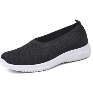 Xatilo Dame letvægts lav top slip-on sneakers Tennis komfortabel Svart 38