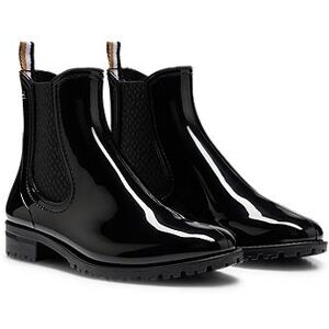 Boss Glossy Chelsea-style rain boots with branded trim