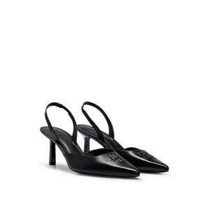 HUGO Slingback pumps in nappa leather with debossed logo