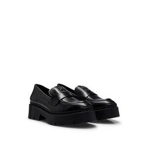 HUGO Chunky-sole loafers in smooth leather with logo details