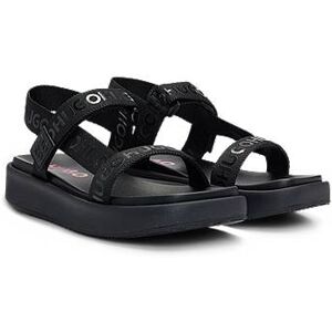 HUGO Stacked-logo sandals with branded straps