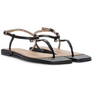 Boss Leather sandals with toe-post detail