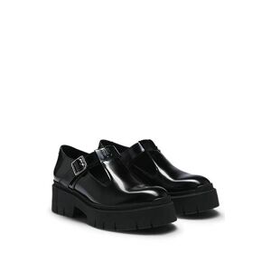 HUGO Mary-Jane shoes in leather with stacked logo