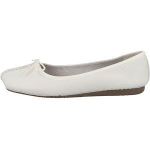 Clarks Freckle Ice Women's Closed Ballet Flats (Freckle Ice) White leather, size: 39.5 EU