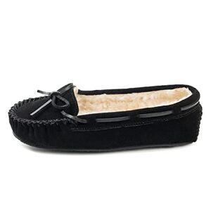 Minnetonka Women's Cally 4010 Flat Slippers, black