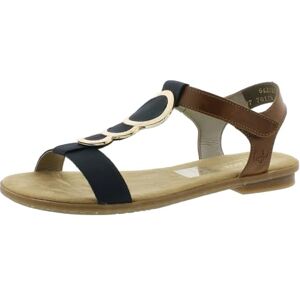 Rieker women 64278 sandals, blue combi (pacific / amaretto / 16), 36 EU