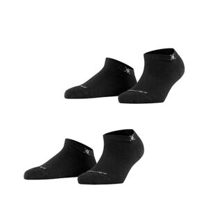 Burlington Damen Sneakersocken Everyday Sneaker 2-Pack W SN Baumwolle kurz einfarbig 2 Paar, Schwarz (Black 3000), 36-41