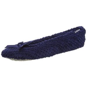 Isotoner Damen Ladies Popcorn Ballet Slippers Hausschuhe, Blau/Marineblau, X-Large