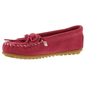 Minnetonka Unisex-Child Kilty Suede Moc Loafers 2405, Hot Pink, 2 UK Child, 33 EU, 3 US