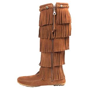 Minnetonka 5-Layer Fringe Boot 1652, Women's Moccasin Boots, Brown 2