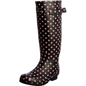 Lunar Women's Spot Welly Blue/Pink Wellingtons Boots ELW003 6 UK, 39 EU