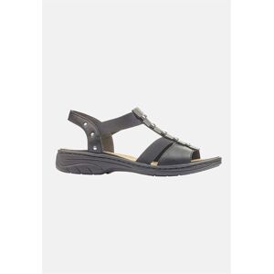 Rieker Sandal med elastikremme  Female  Sort