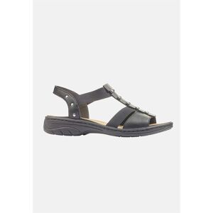 Rieker Sandal med elastikremme  Female  Sort