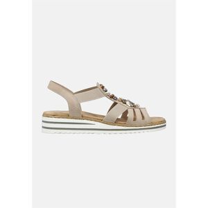 Rieker Sandal med dekorative skaller og sten  Female  Beige