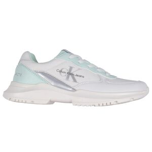 Klein Sko - Low Cut Lace Up - Hvid/aquamarine - Calvin Klein - 39 - Sko