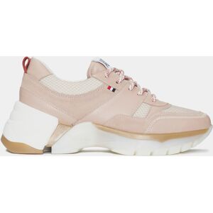 Lion of Porches Zapatillas de deporte rosas para mujer con suela recortada y cordones Beige