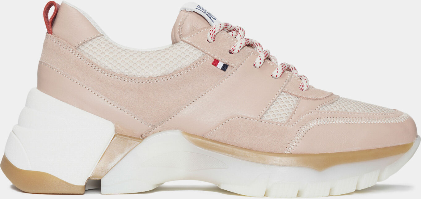 Lion of Porches Zapatillas de deporte rosas para mujer con suela recortada y cordones Beige