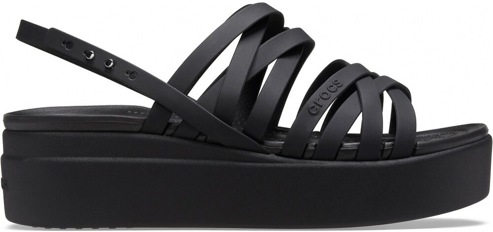 crocs brooklyn strappy low wedge zueco mujer Negro (39-40)