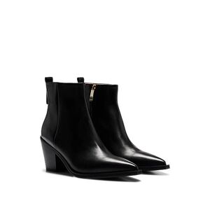 Boss Leather boots with Cuban heel and pointed toe