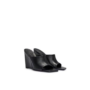 NAOMI x BOSS wedge-heel mules in leather