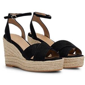 Boss Suede wedge sandals with ankle strap