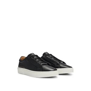 Boss Gary grained-leather low-top trainers with branded metal lace loop