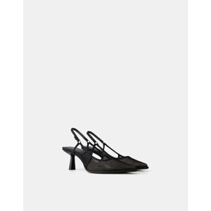 Bershka Chaussures Type Mules Résille Talon Kitten Heel Femme 41 Noir - Publicité