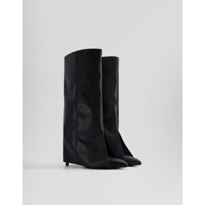 Bershka Bottes Talon Effet Pantalon Femme 35 Noir - Publicité