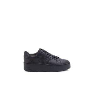 Diesel - S-Athene Bold X - Sneakers en cuir à semelle compensée - Baskets - Femme - Noir 40 - Publicité
