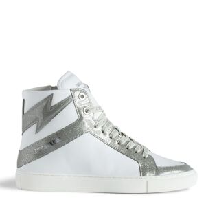 Zadig&Voltaire Sneakers Montantes Zv1747 High Flash Infinity Patent Silver - Taille 36 - Femme - Publicité