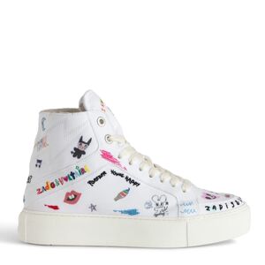 Zadig&Voltaire Sneakers Montantes Zv1747 High Flash Chunky Blanc - Taille 36 - Femme - Publicité