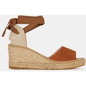 Kannah - Espadrilles compensées en Cuir & Textile Ania camel - Talon 7 cm Camel - Publicité