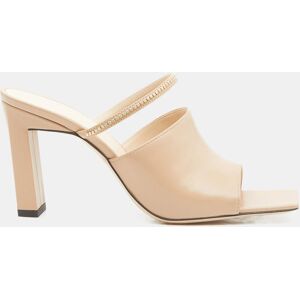 - Mules en Cuir nude - Talon 9 cm Nude