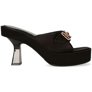 Versace - Mules en Satin Medusa Biggie noires - Talon 10 cm Noir - Publicité