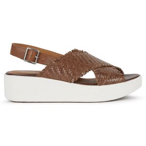 Geox - Sandales en Cuir Laudara brunes - Talon 5 cm Brun - Publicité