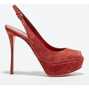 - Slingbacks en Velours de Cuir Vit open-toe goyave Talon 12 cm Goyave