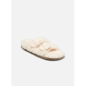 Furry slipper plastic buckle par Colors of California Blanc 39 Femme - Publicité