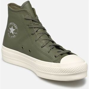 Chuck Taylor All Star Lift Leather Matte Neutrals Hi W par Converse Vert 39 Femme - Publicité