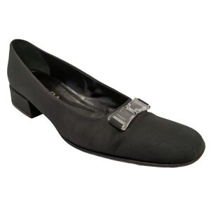Chaussures ballerines Prada P 39½ ital. = 40½ vintage en toile et cuir noirs Noir 40 - Publicité