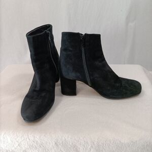 Boots croûte de cuir estimé - Unisa - Taille 36 Noir 36 - Publicité