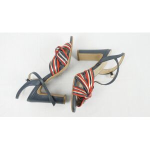 Escarpins à lanières colorées et bracelet de cheville - Minelli - T.35 Bleu 35 - Publicité