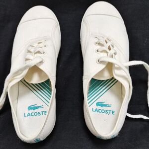 Tennis Lacoste - blanc - bleu - taille 36 Blanc 36 - Publicité