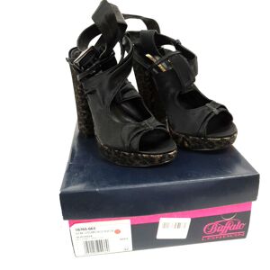 Sandales à plateforme en satin noir - Buffalo London- taille 38 Noir 38 - Publicité