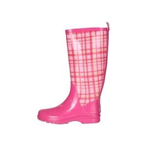 Playshoes bottes de pluie en caoutchouc à carreaux dames rose - Publicité