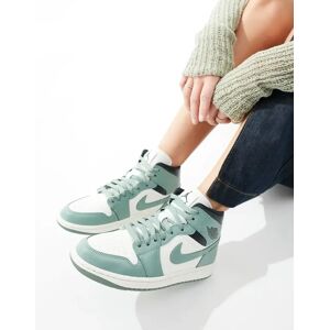 Air Jordan 1 - Baskets mi-hautes - Vert-Gris Gris 38.5 female - Publicité