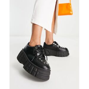 ASOS DESIGN - Machine - Chaussures plates chunky Ã  lacets - Noir Noir 37 female - Publicité