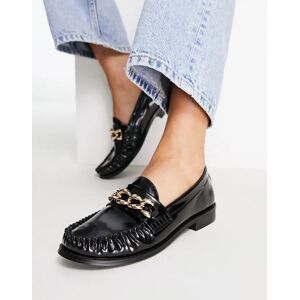 ASOS DESIGN - Magnetic - Mocassins plats avec chaÃ®ne - Noir Noir 35 female - Publicité