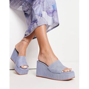 ASOS DESIGN - Teo - Mules compensÃ©es en denim-Bleu Bleu 35 female - Publicité